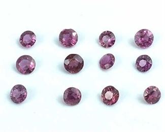 (12) Round Cut Pink Sapphire Gemstones