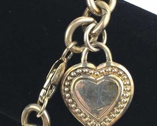 Sterling Silver Judith Ripka Heart Charm Bracelet