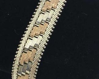 Sterling Silver Mesh Bracelet Multi-Tone