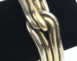 Sterling Silver Chunky Knot Bangle Bracelet