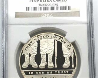 2010-W NGC PR69 UltraCAM Disabled Veteran Silver