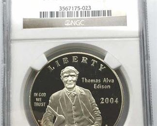 2004-P NGC PR69 UltraCAM Edison Silver Dollar