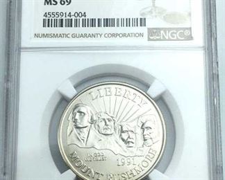 1991-D NGC MS69 Mount Rushmore Comm. Half Dollar