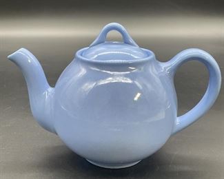 Vtg. 1940's Hall Pottery Cadet Blue Lipton Teapot