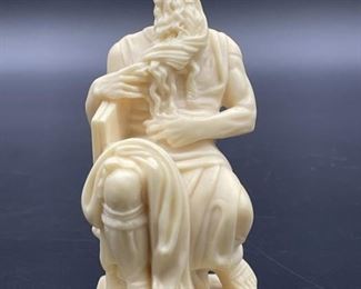 Alabaster Moses Statue from Italy, 4in t Seated