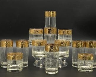 (13) Mid Century Barware Glasses by Culver