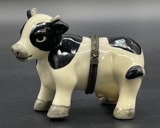 Black & White Cow Trinket Box