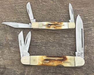 (2) Antler Handle Pocket Knives