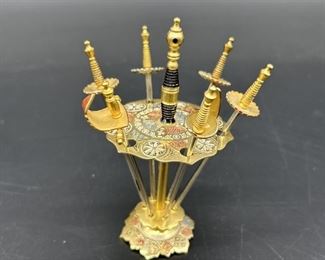Vintage Brass Sword Hors d’ Oeuvres Skewers