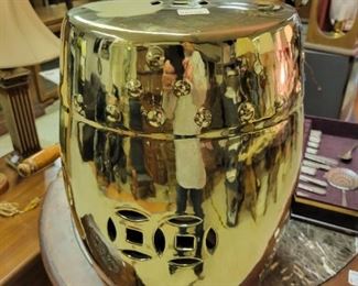 Golden  Ceramic Barrel Stool