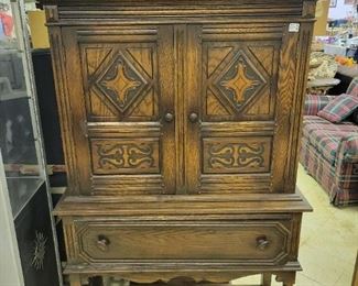 Hutch With Ornate Carved Doors