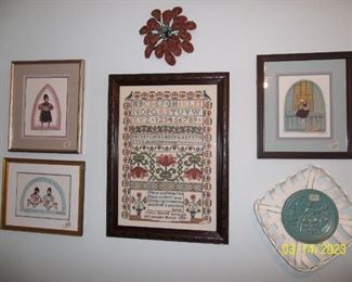 P. Buckley Moss framed pictures along with others