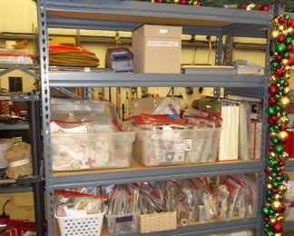 Most all of this shelf unit includes scrapbooking supplies!