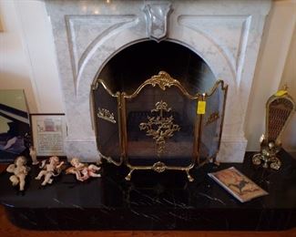 Brass ornate fireplace screen