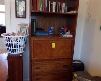 Bookcase with drop down desk/bar