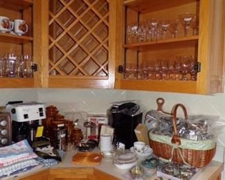 lots of holiday cookie cutters, glassware, etc.