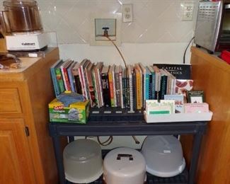 Cookbooks, cake carriers, etc.