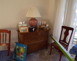 vintage oak dresser, etc.