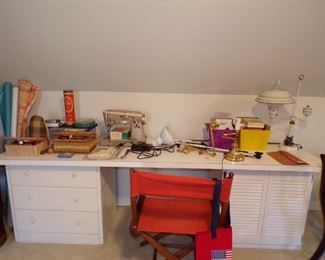 handmade craft/sewing table, sewing machine, etc.