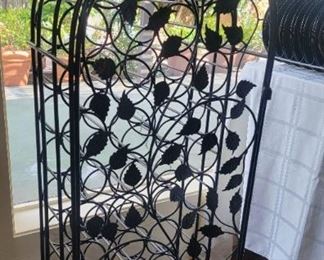Wrought iron cage for bottle wine