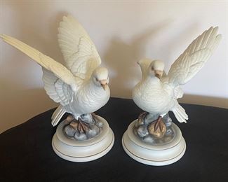 Vintage Pair of White Doves by Andrea Sadek