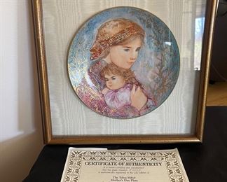 HIBEL 1984 "Emily and Jennifer" Mother's Day Plate C.O.A. Framed Beautifully