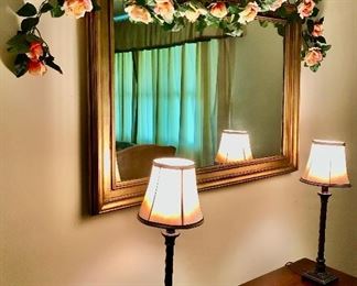 Large Wall Mirror with Floral Vine 