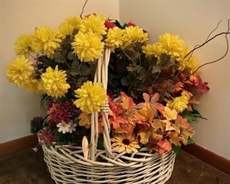 Large Basket with Artificial Florals 