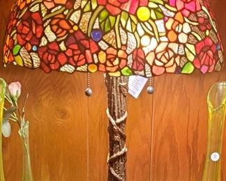 Tiffany Style Rose Lamp. NEW! Was $400. Now $320