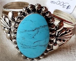 Sterling silver and turquoise cuff bracelet. Was $300, now $240