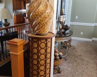 GLOBAL VIEWS BRAND - DISCOTINUED Tall Two-Tone Wooden Pedestal - ORIGINAL RETAIL - $2,559, DSICOUNTED RETAIL $1,279 - OUR PRICE $400