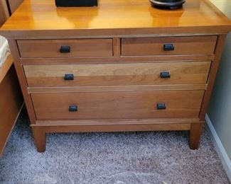 RESTORATION HARDWARE BRAND - 4 DRAWER WOODEN NIGHTSTAND WITH CEDAR BASE IN EACH DRAWER