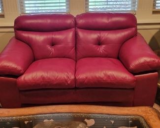 FAUX LEATHER - RED LOVESEAT - $175