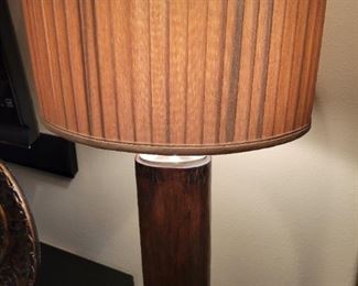 VINTAGE/MCM - SOLID WOOD & METAL BASE & TRIM FLOOR LAMP - (REPAIRED) - $125