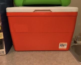 The Tough One Brand - Red Vintage  32 Qt Cooler By Family Model Rare Made In USA - Sold for $30. Our Price - $15