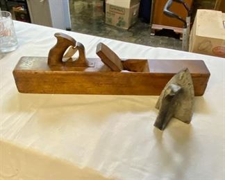 Antique 22" THOMAS IBBOTSON Wood Planer and Handmade Metal Iron 