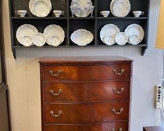 Vintage, Mahogany, 5-Drawer Bow Front Chest  and additional pieces of the JOHANN HAVILAND 