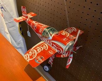 Handmade Coca-Cola Aluminum Airplane 