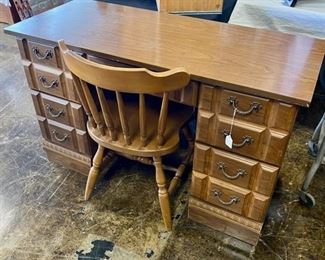 MCM Wooden Desk with Chair