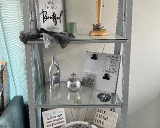 3 Tier Metal & Glass Shelf - 601/4H  x  271/4" x 17"D