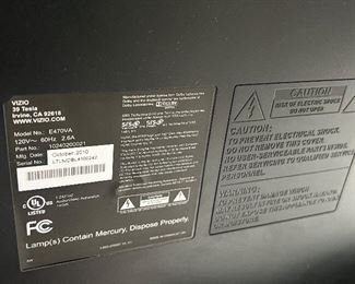 42" Vizio Television - works great