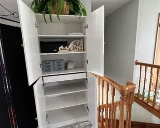 White storage cabinet - one piece - 71" H x 29 3/4 " W x 15.5" D - Like New