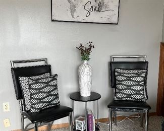 Black and chrome retro chairs