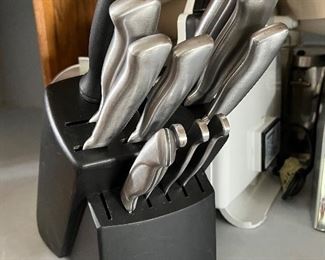 Cuisinart Knife Set in butcher block
