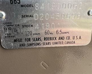 Kenmore trash compactor