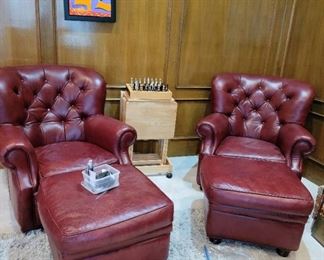 Leather Chair and Ottoman set
