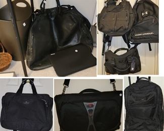 luggage, large to small and backpacks.  Mostly Tumi