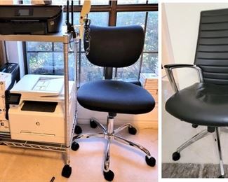 Nice chrome and leather office chairs.  HP printers.  Metro storage cart