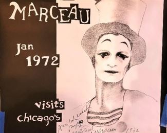Poster signed by Marcel Marceau 1972