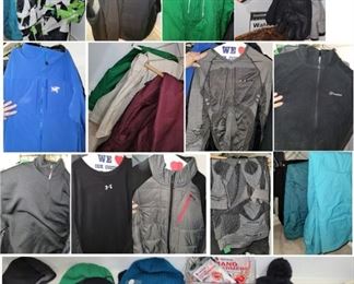 Name brand ski Clothes: pants, jackets, coats, hats, socks, shirts